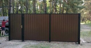 Купить распашные ворота из профнастила Воркута, цена от 2704 руб.